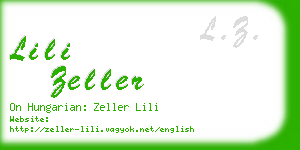 lili zeller business card